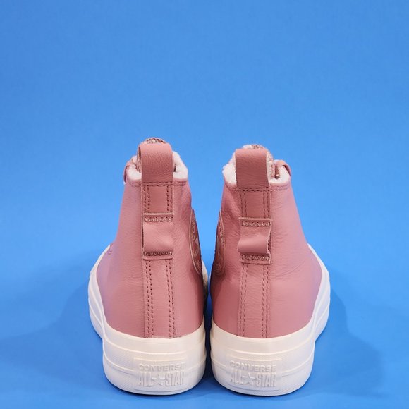 Converse CTAS Hi Lift Lined Leather Rust Pink Platform Sneakers A04256C NWT - Picture 5 of 6